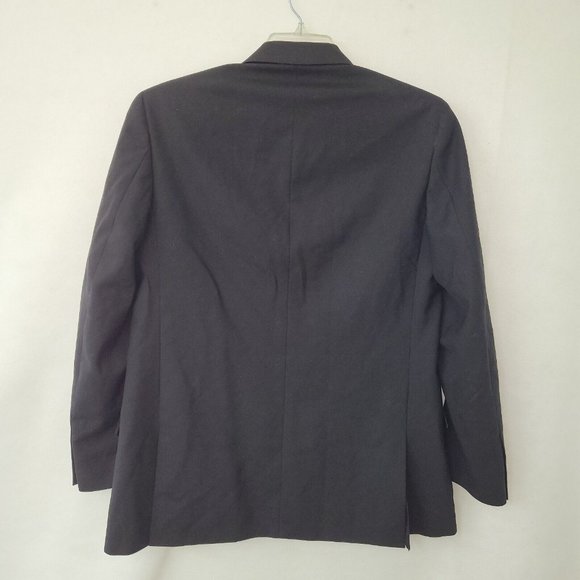 Kenneth Cole Mens Black Wool Blazer Size 40L Two Button Double Vent Back - Picture 4 of 16